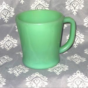 Fire king jade-ite “D” handled mug